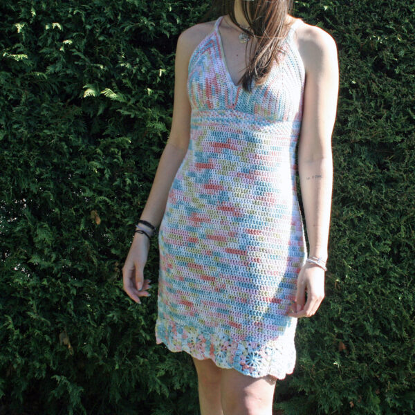 Vestido crochet multicolor