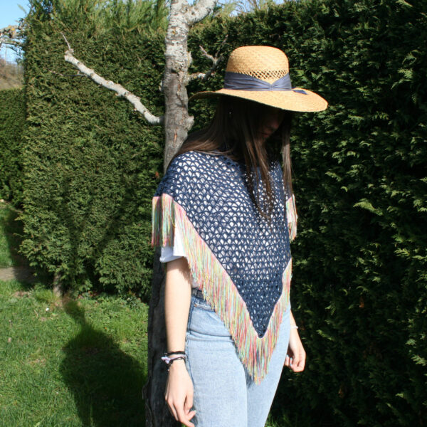 Chal de algodón Azul